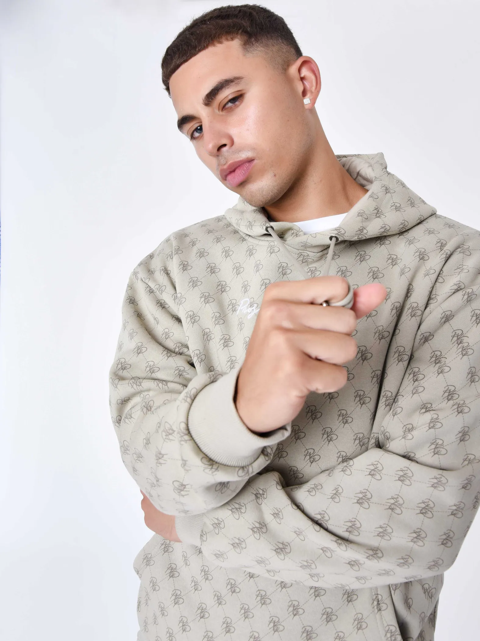 Sudadera con capucha y monograma