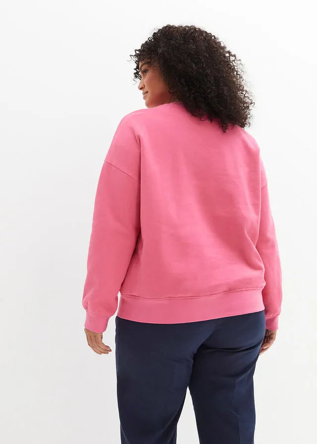 Sudadera con hombros caídos Rosa