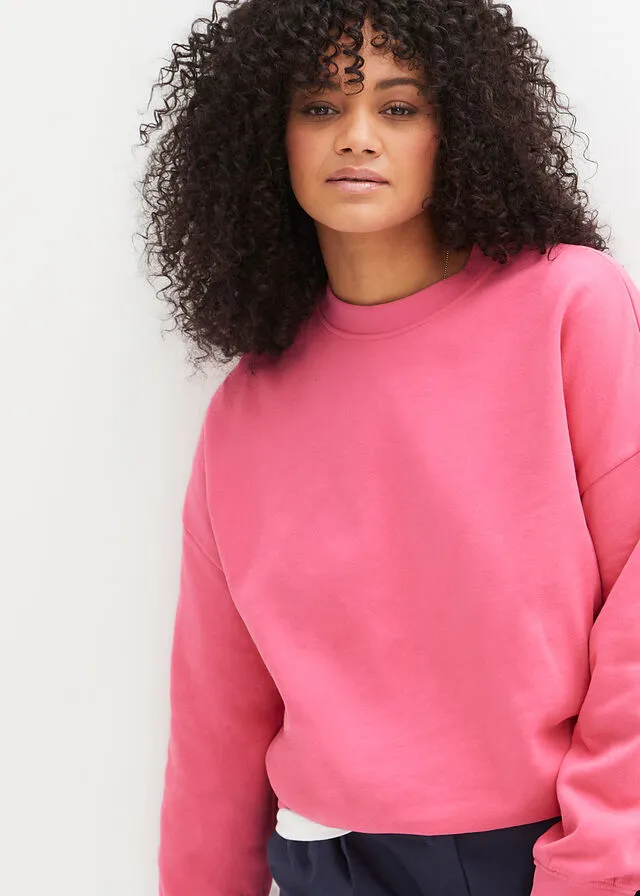 Sudadera con hombros caídos Rosa