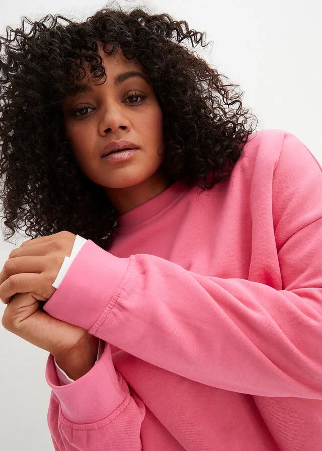 Sudadera con hombros caídos Rosa