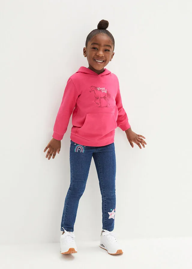 Sudadera de algodón orgánico con capucha para niñas Pink lady