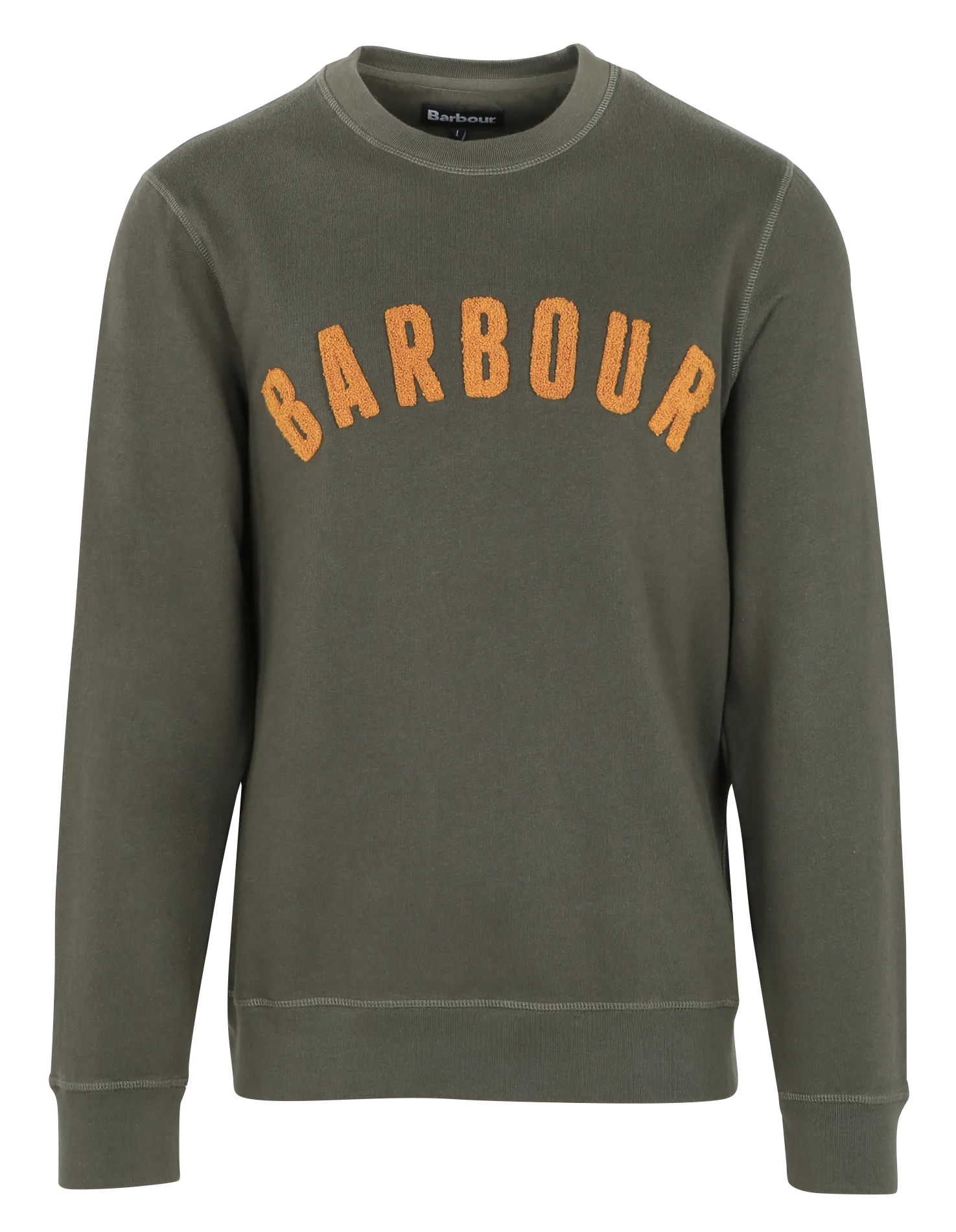 Sudadera de cuello redondo de algodón mezclado en caqui