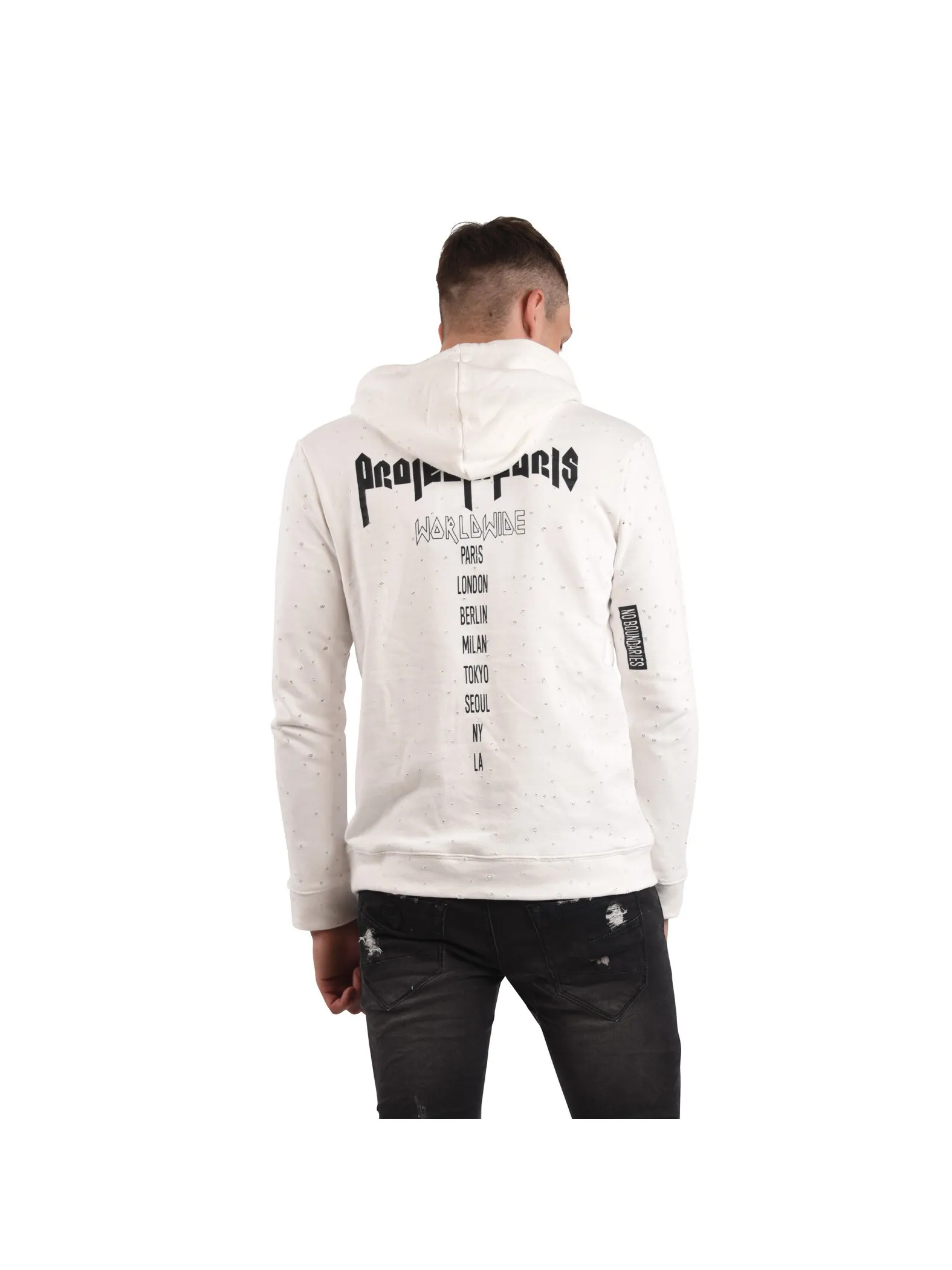 Sudadera Destroy con capucha y estampado delantero y trasero