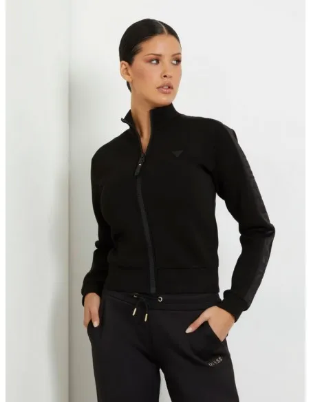 SUDADERA GUESS NEGRA LOGO PEQUEñO  ECOOL