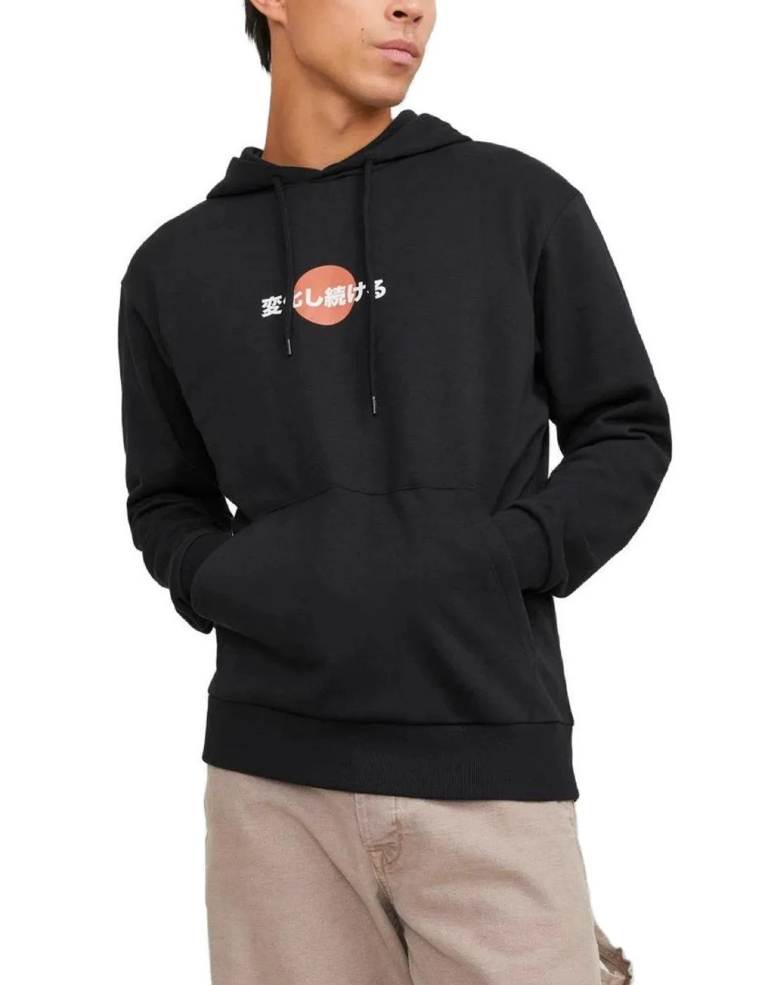 Sudadera Jack&Jones Bradley negra con capucha para hombre