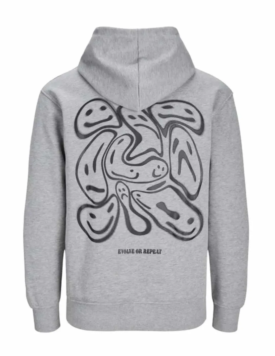 Sudadera Jack&Jones Laugh gris con capucha para hombre