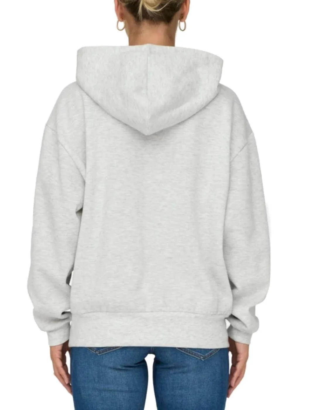 Sudadera Only Emily gris 95 con capucha para mujer