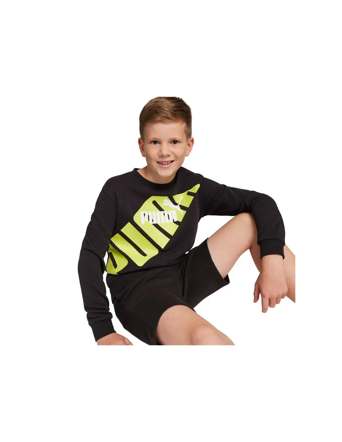 Sudadera Puma Power Graphic Negro Infantil