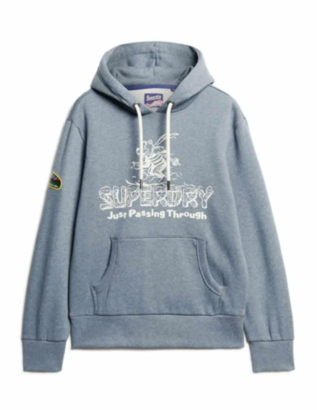 Sudadera Superdry Travel azul con capucha para hombre