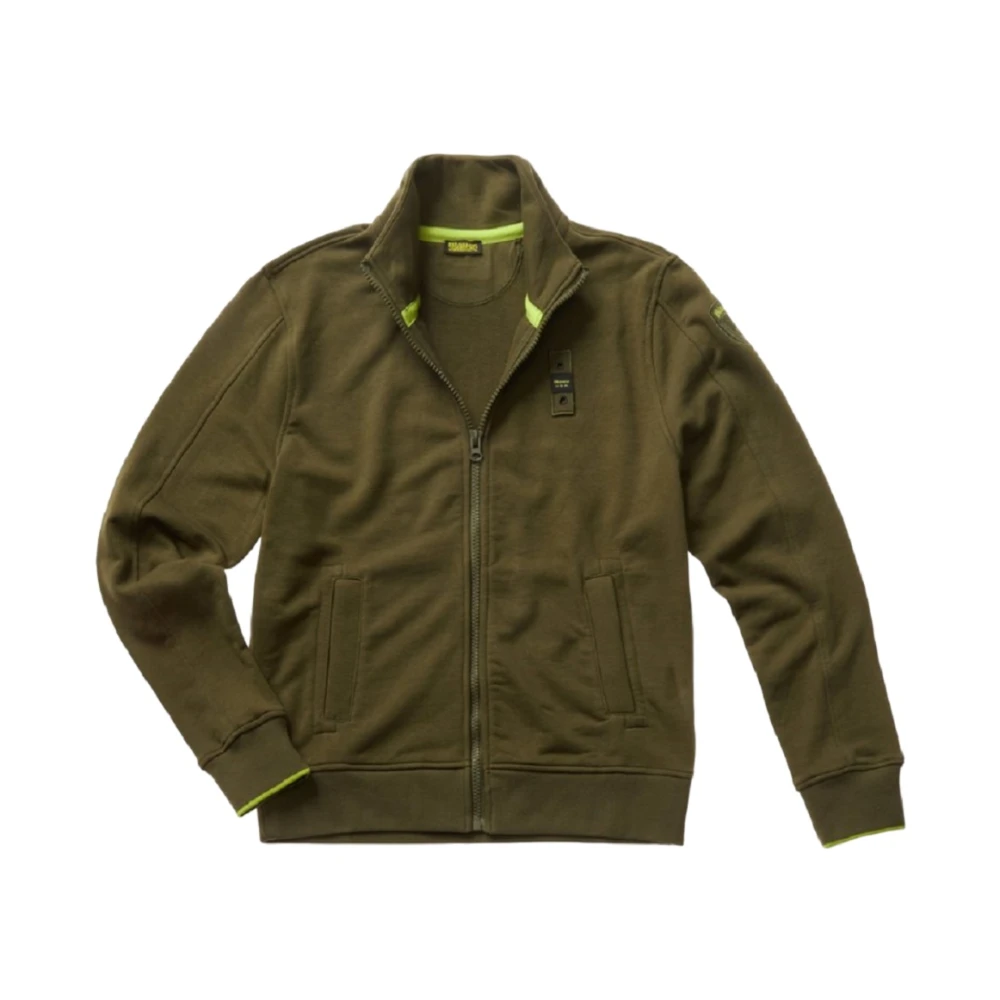 Sudadera Verde con Cremallera y Bolsillo