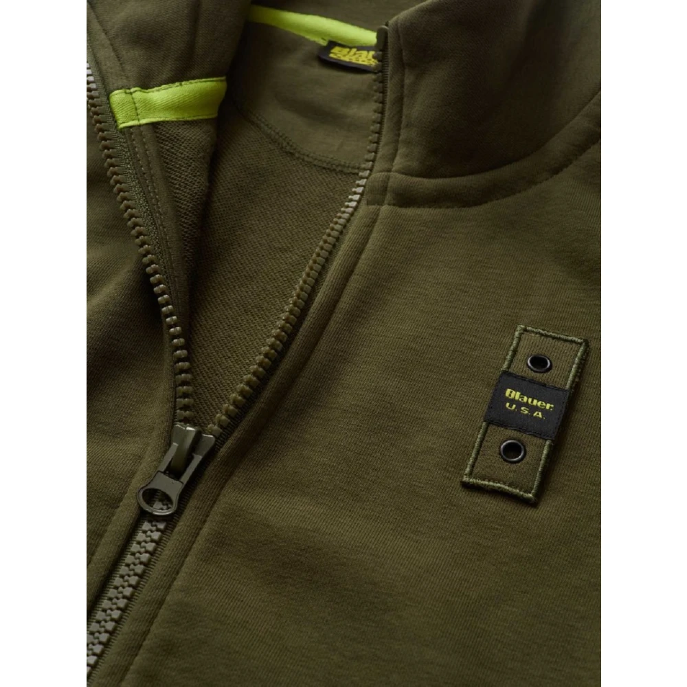 Sudadera Verde con Cremallera y Bolsillo