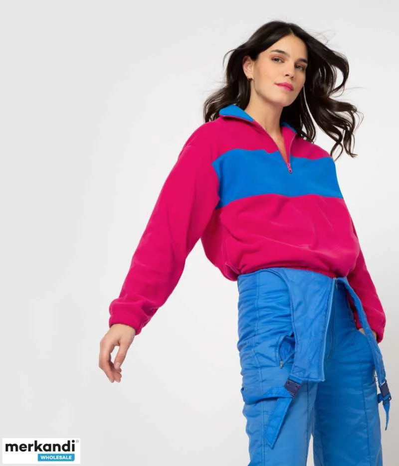 Suéteres polares fucsia French Disorder con cremallera para mujer