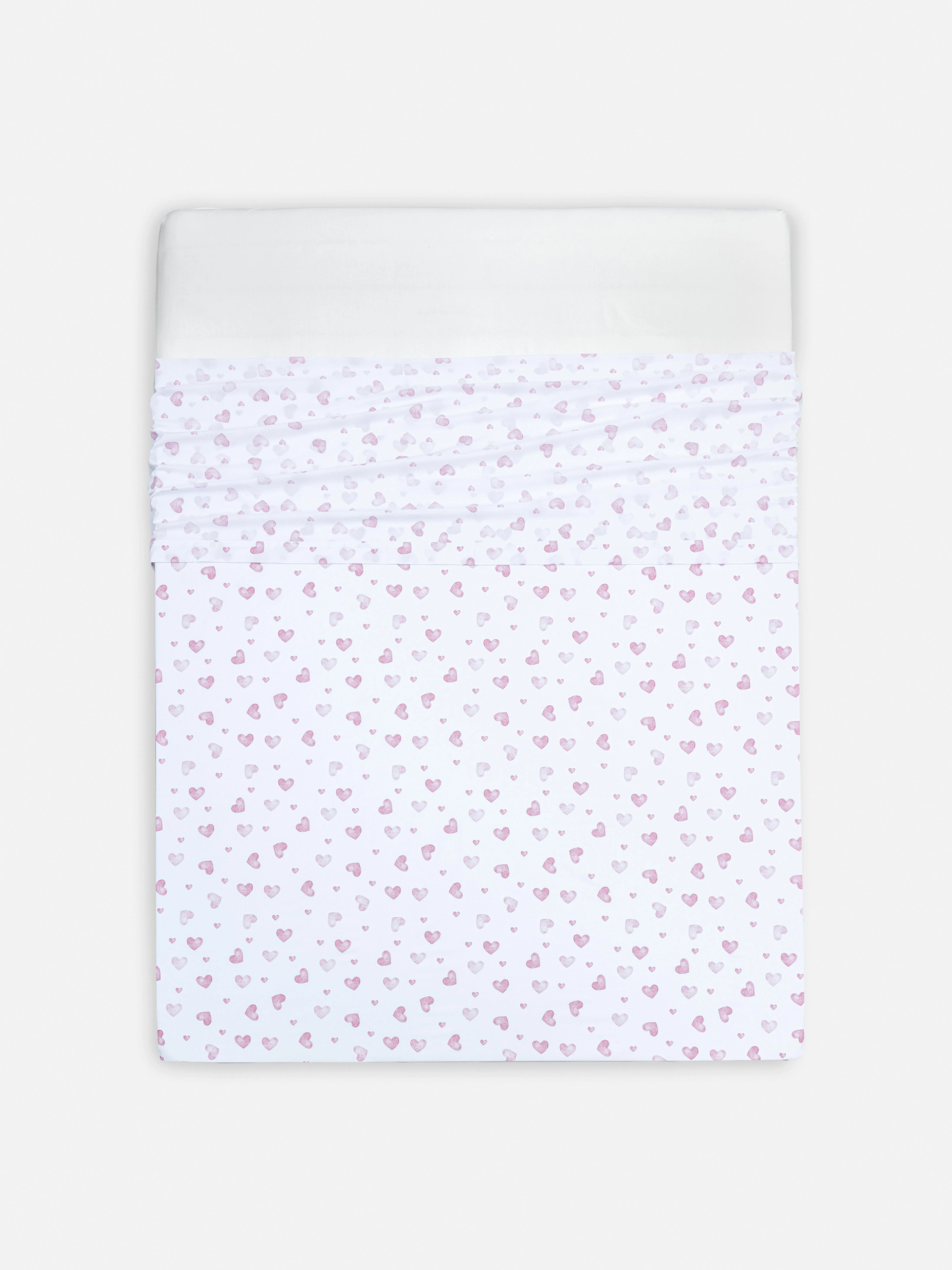 Sábana encimera con corazones para cama king size