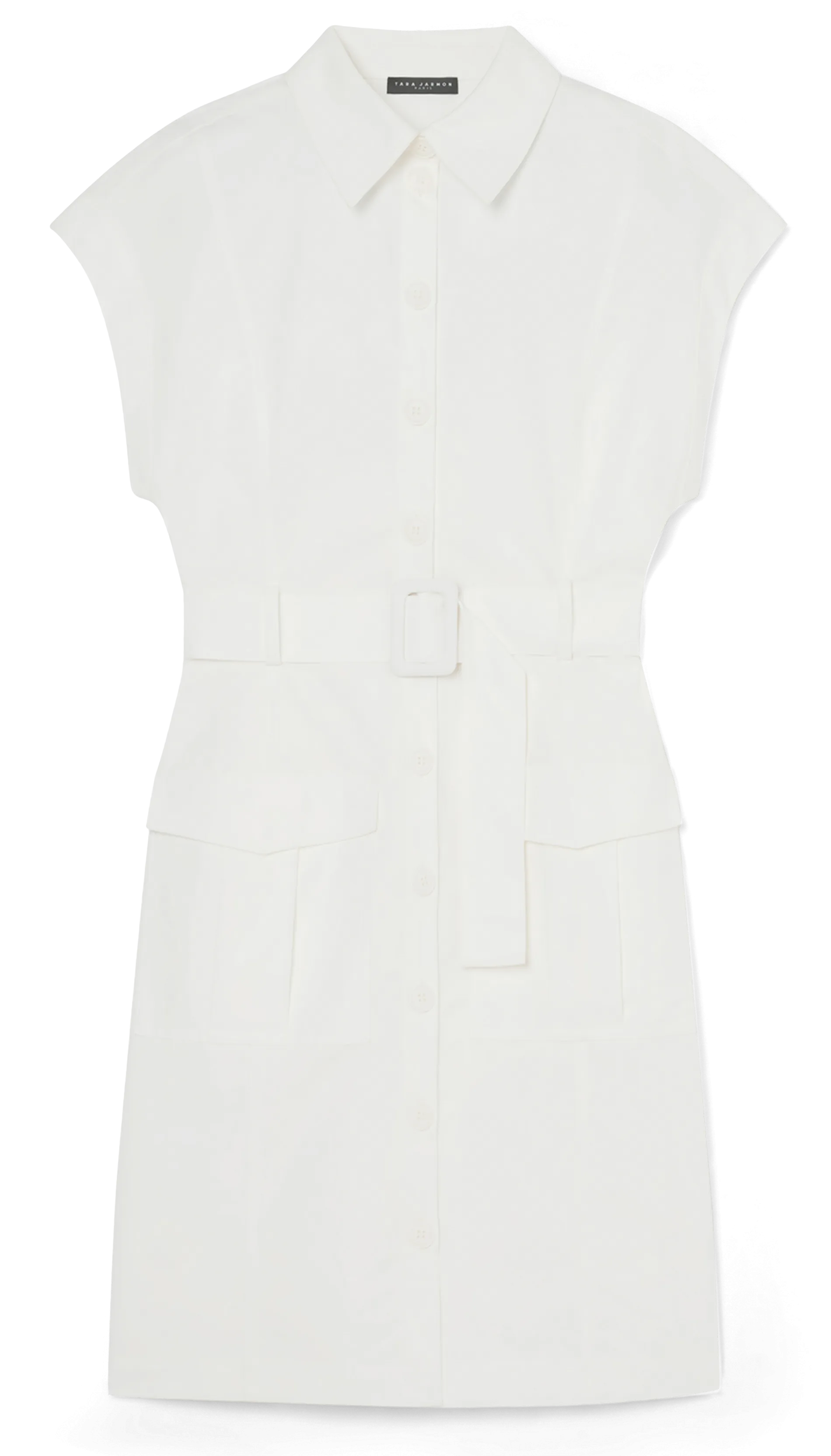 TARA JARMON RAJAH  VESTIDO CAMISERO MIDI DE ALGODóN EN BLANCO