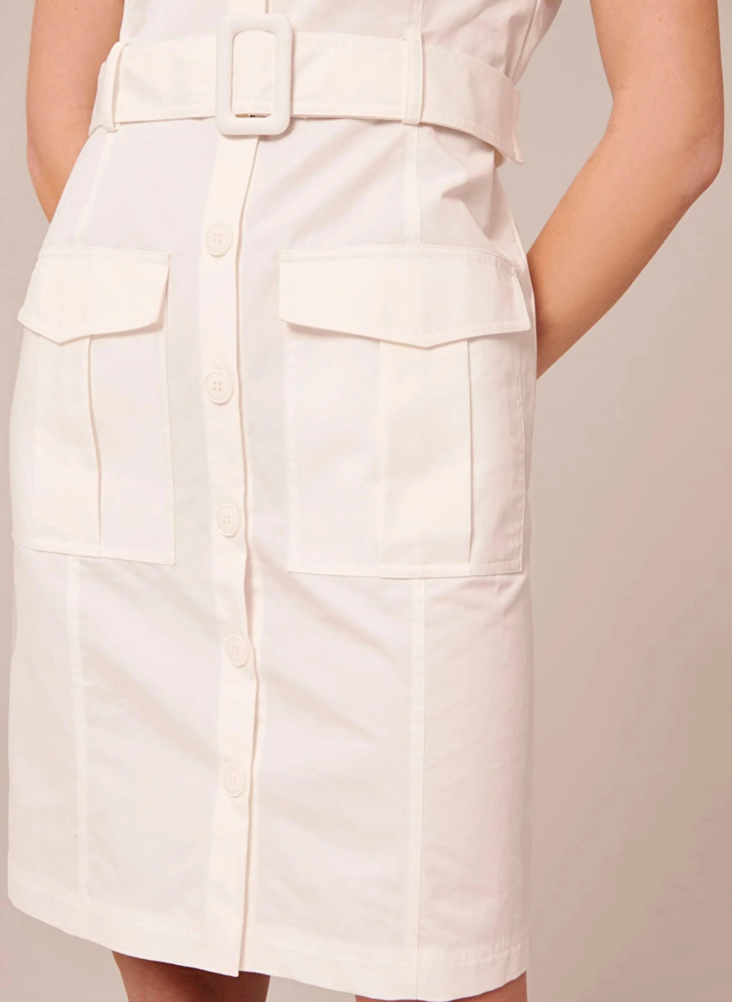 TARA JARMON RAJAH  VESTIDO CAMISERO MIDI DE ALGODóN EN BLANCO
