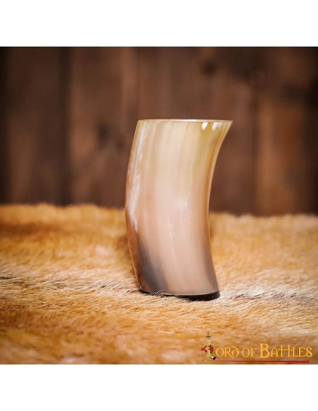 Taza vikinga en cuerno de buey para cerveza