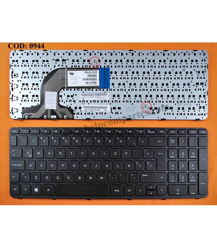 TECLADO HP 250 255 256 G3 /15S 15E 15G 15H 15R 15T 15Z 15ZG 15TR 15TN 15ZN 15ZE 17F BK FRAME BK WIN8 LA