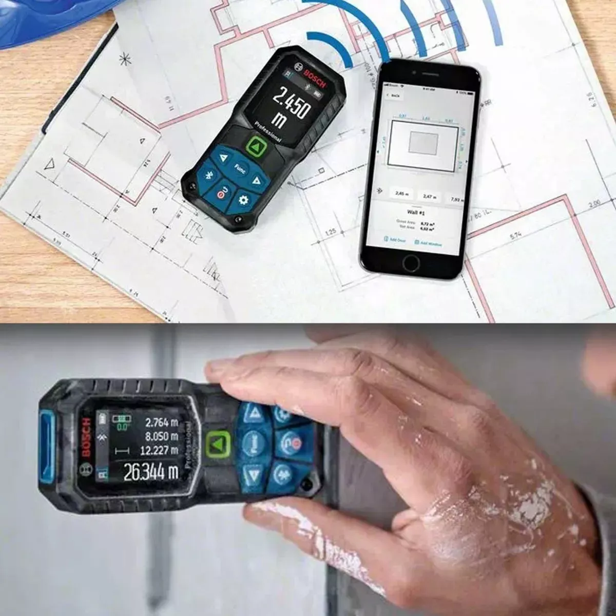 TELéMETRO LáSER VERDE BOSCH GLM 5027 CG BLUETOOTH 0.0550M