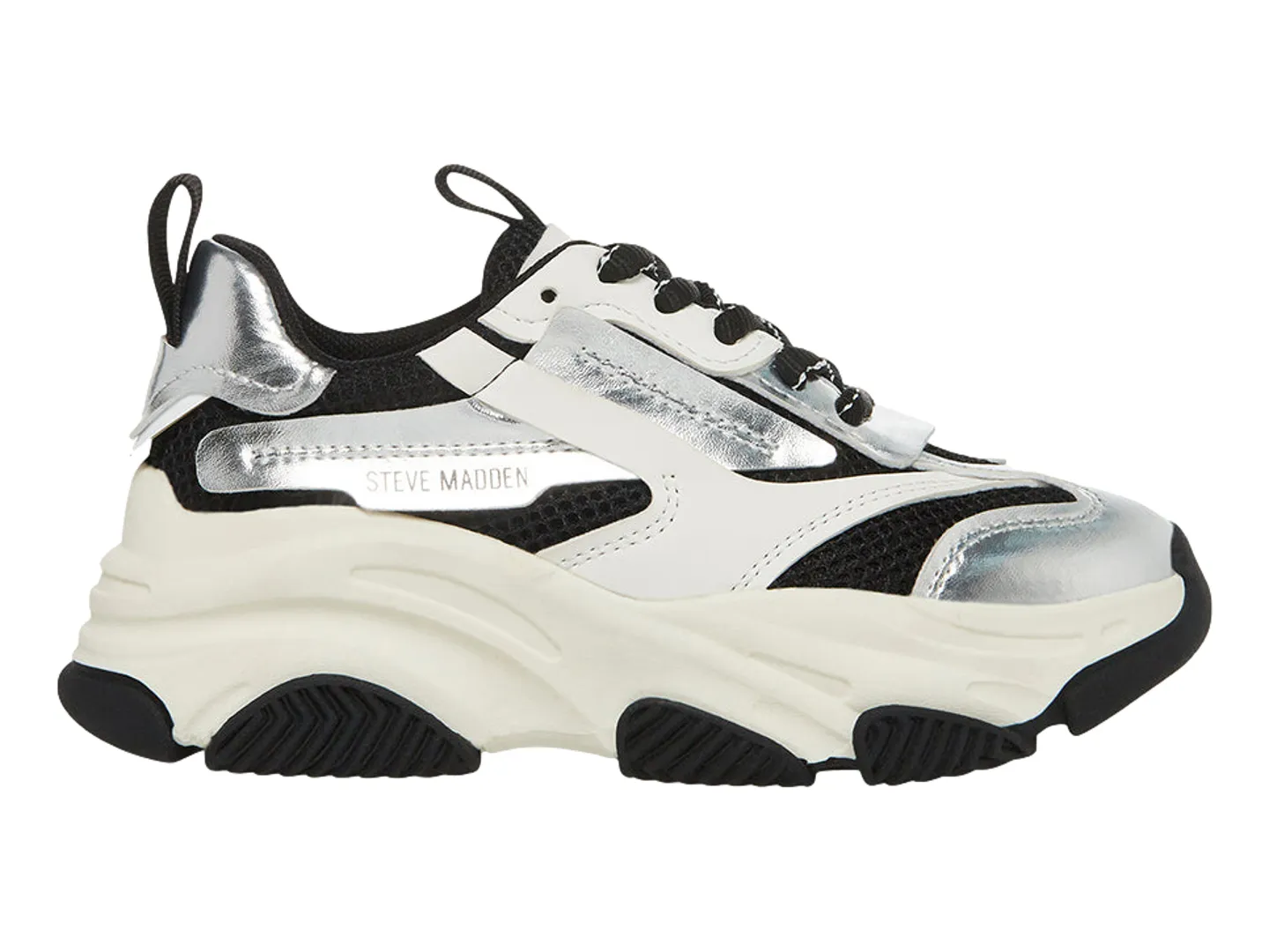 Tenis Steve Madden Jpossession Plata Para Niña