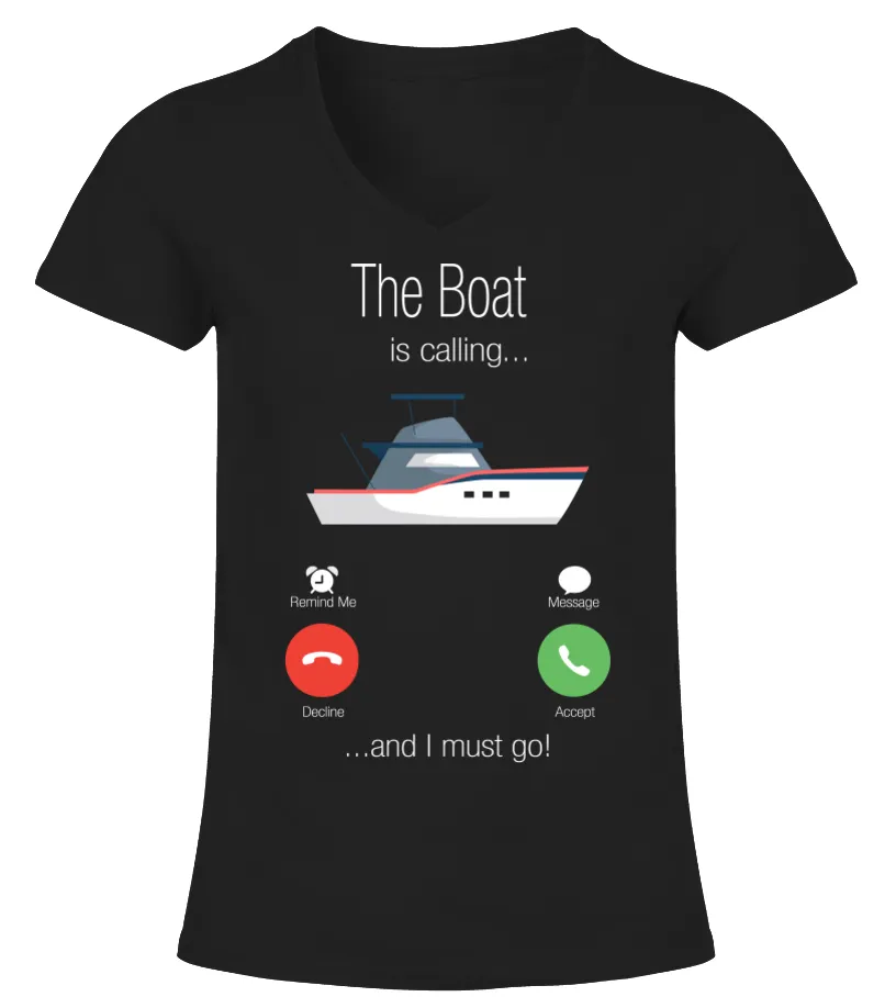 the boat calling Camiseta cuello pico Mujer