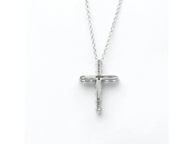 Tiffany & Co Collar de diamante cruzado Tiffany Small Plata 