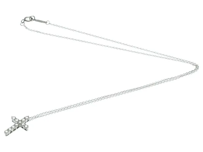 Tiffany & Co Collar de diamante cruzado Tiffany Small Plata 