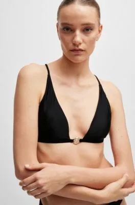 Top de bikini triangular con monograma Double B