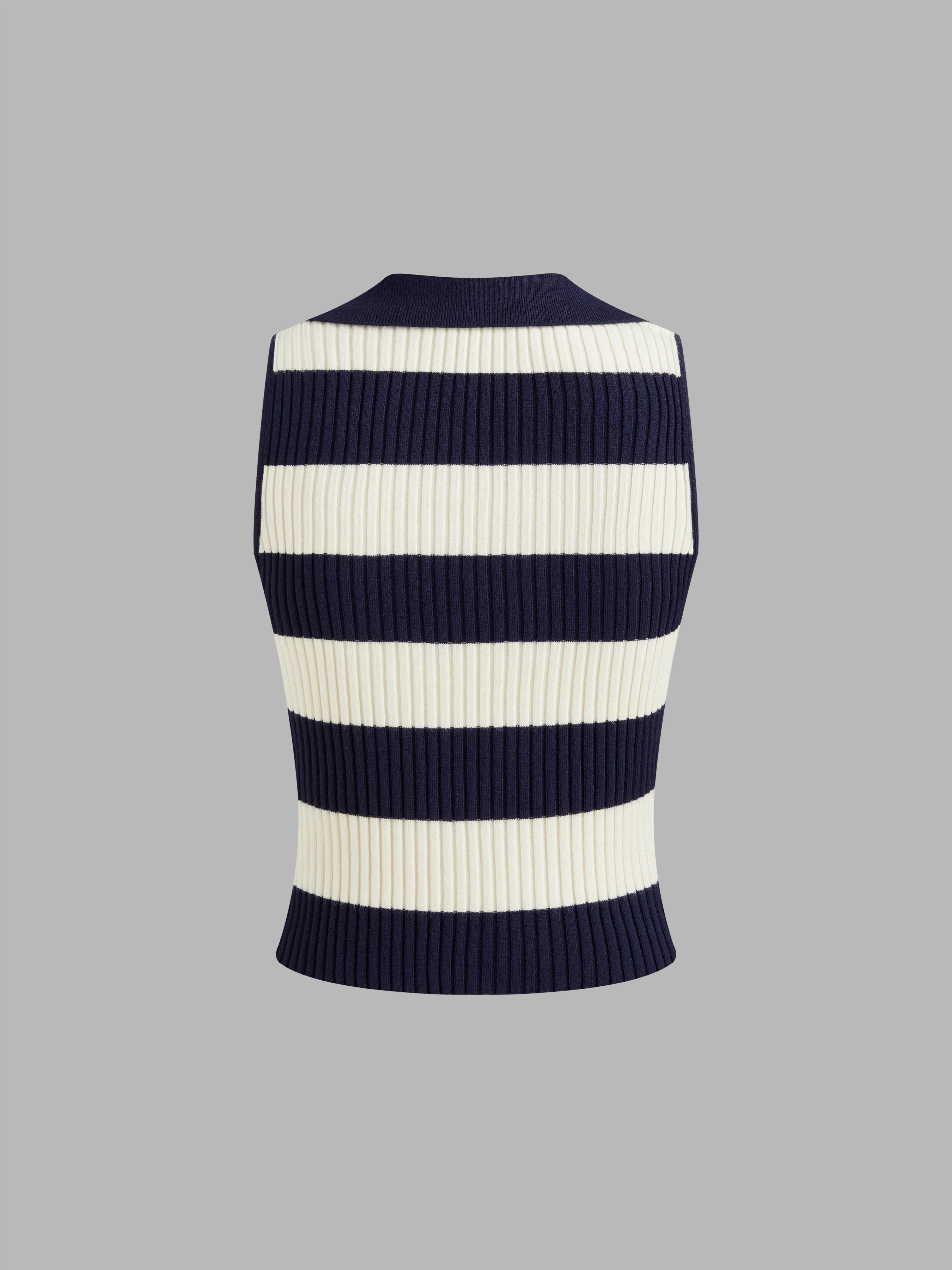 Top de tirantes a rayas con cuello de punto