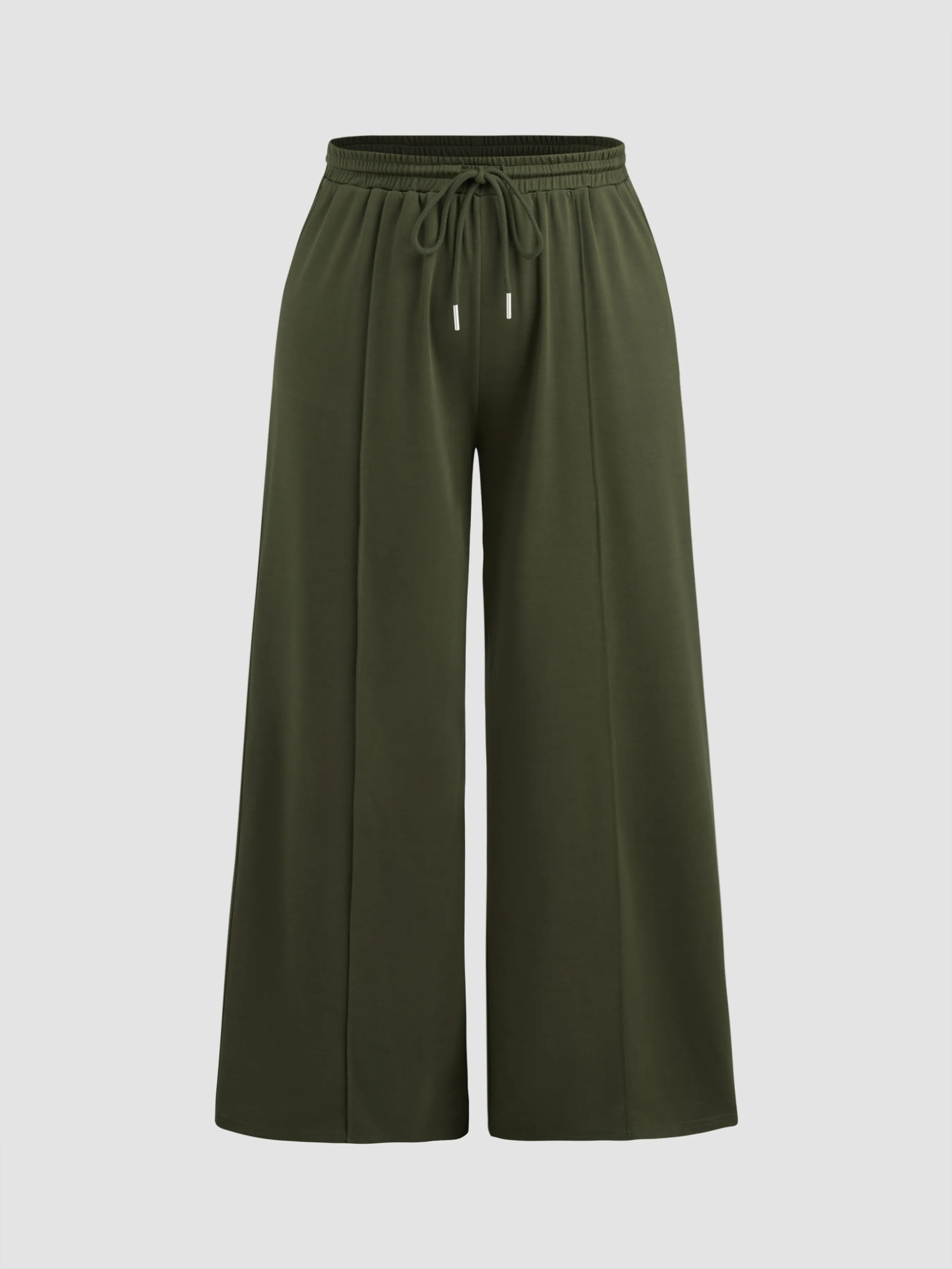  Top de Tirantes con Puntada y Pantalón con Cintura Elástica Curvy