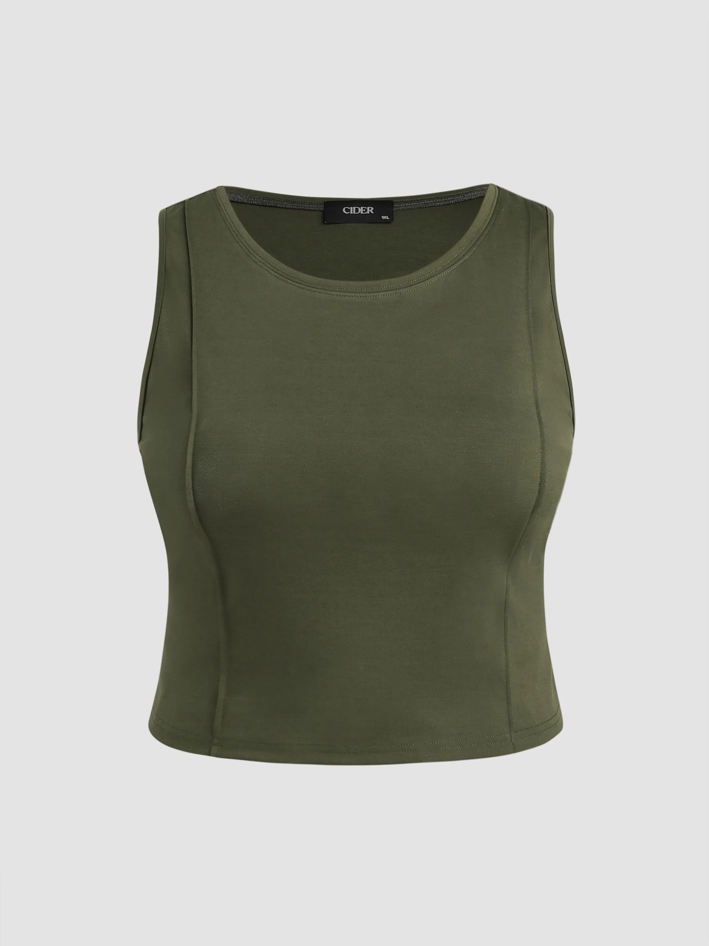  Top de Tirantes con Puntada y Pantalón con Cintura Elástica Curvy