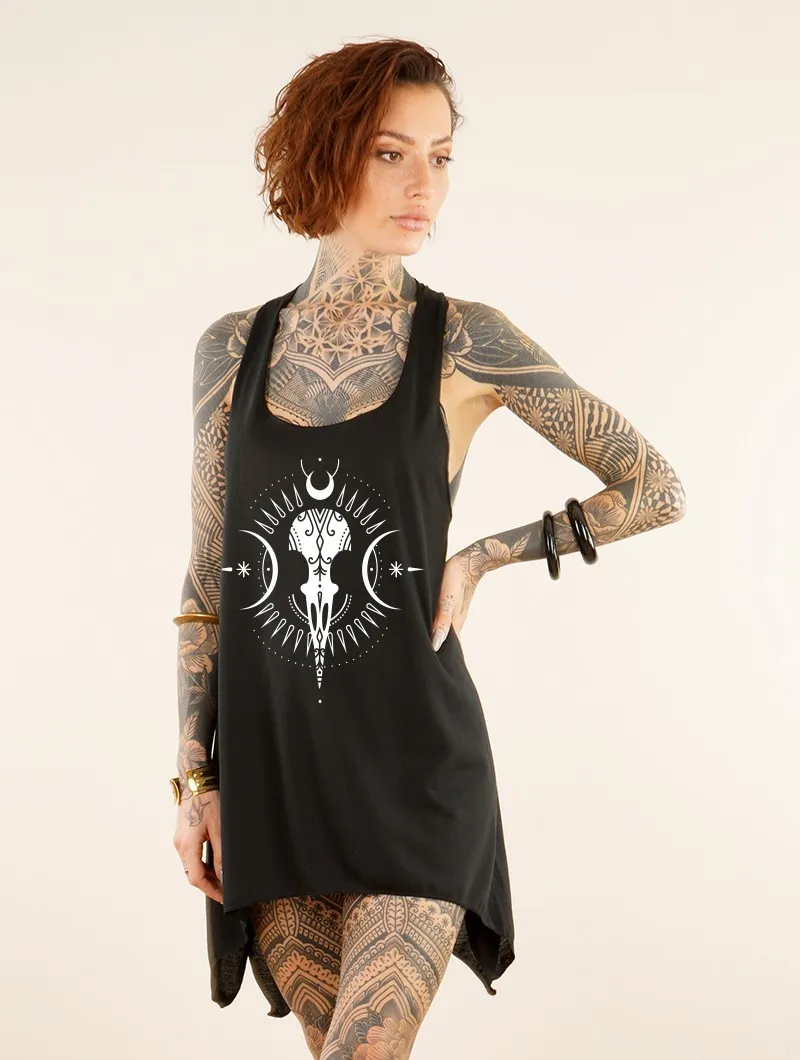 Túnica sin mangas con nudo y estampado 