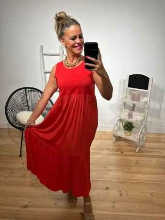 Vestido Combinado BAUBLE Rojo