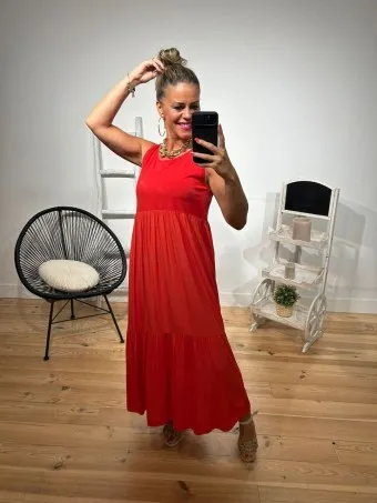 Vestido Combinado BAUBLE Rojo