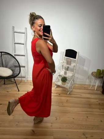Vestido Combinado BAUBLE Rojo