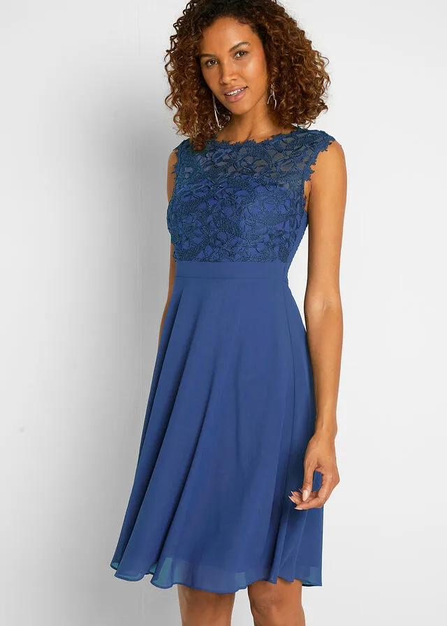 Vestido con encaje Azul zafiro