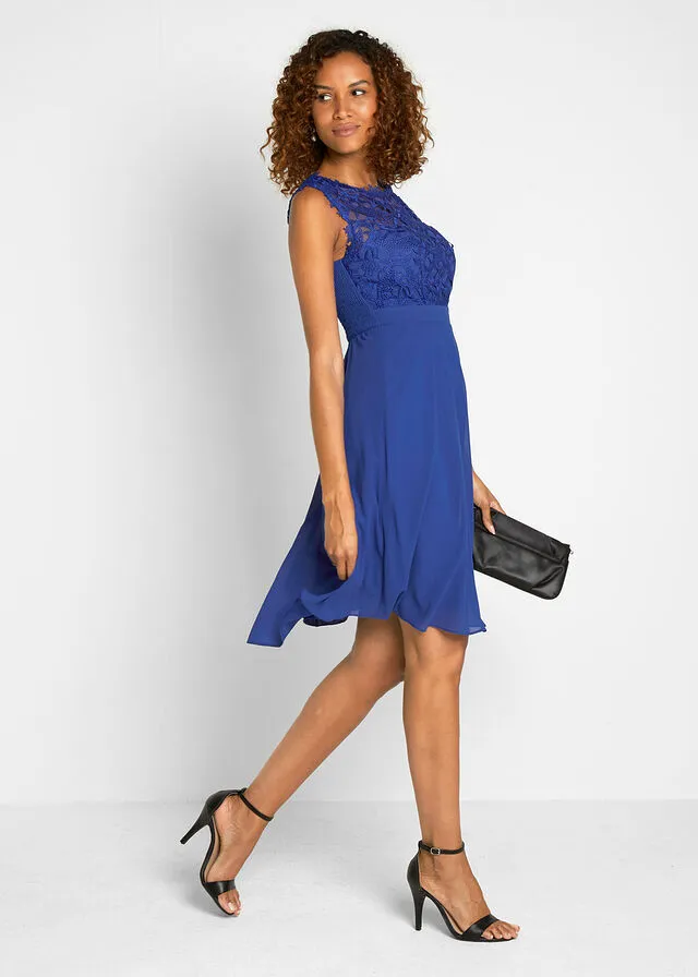 Vestido con encaje Azul zafiro