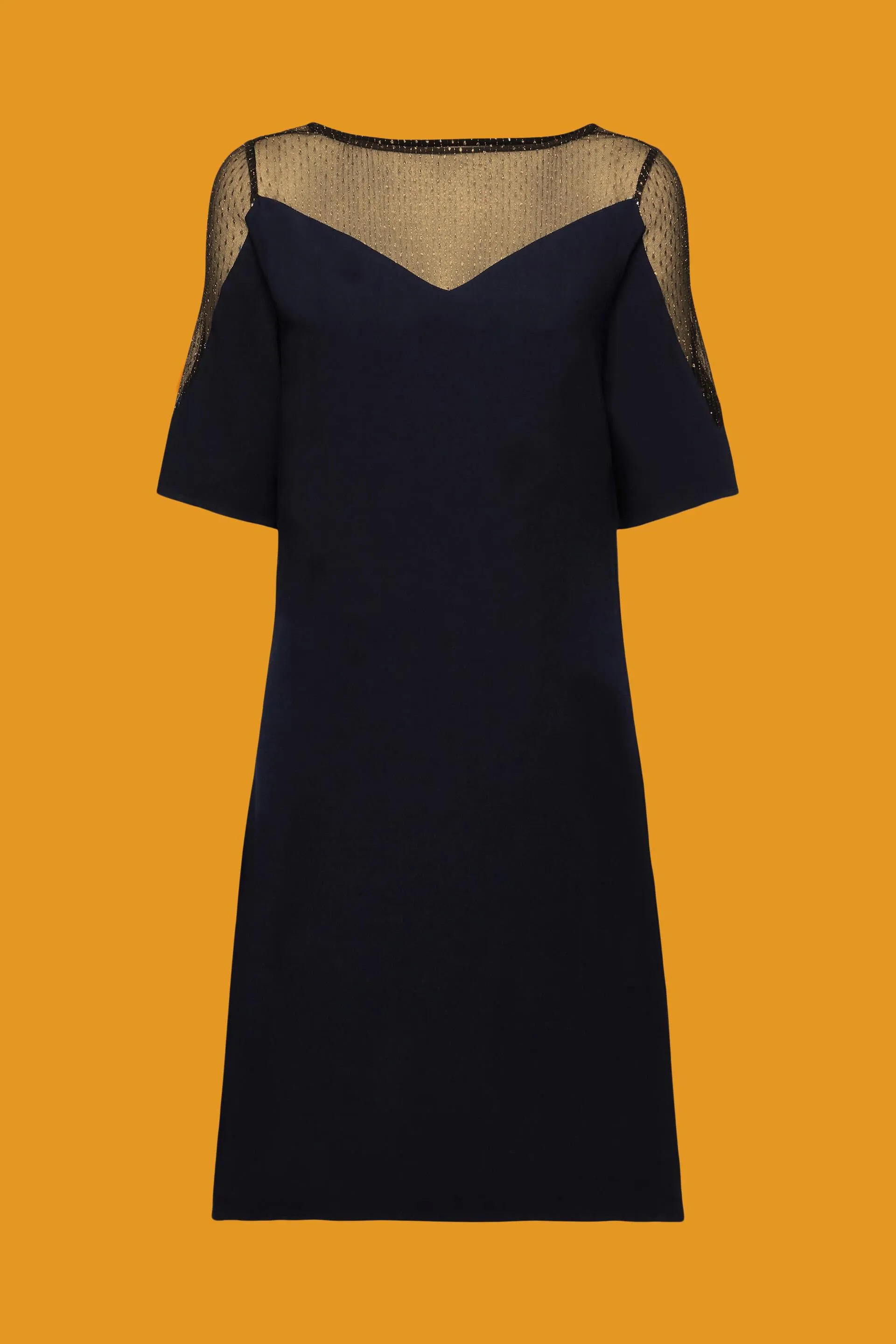 Vestido corto con escote brillante