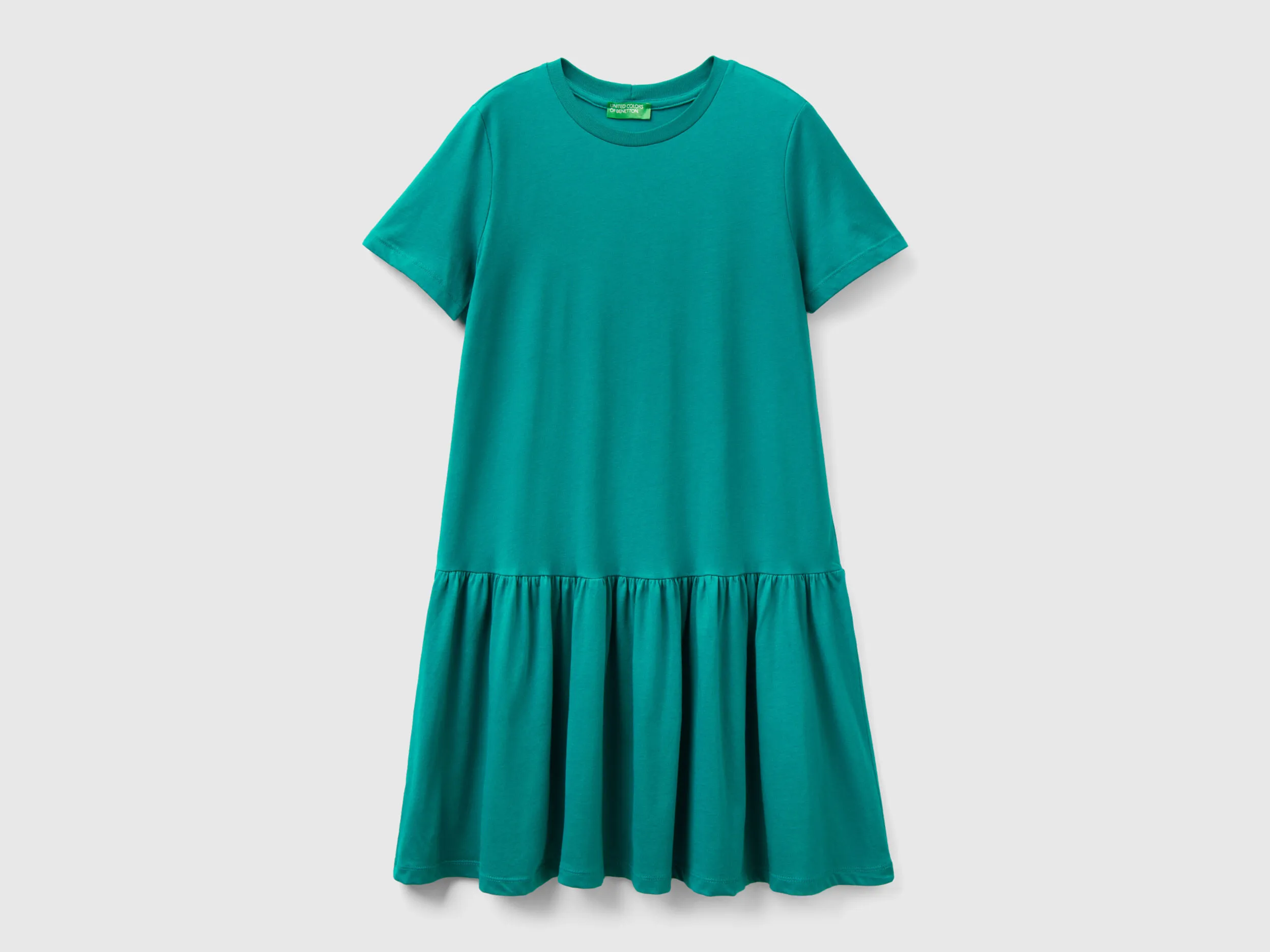 Vestido corto de algodón de fibra larga