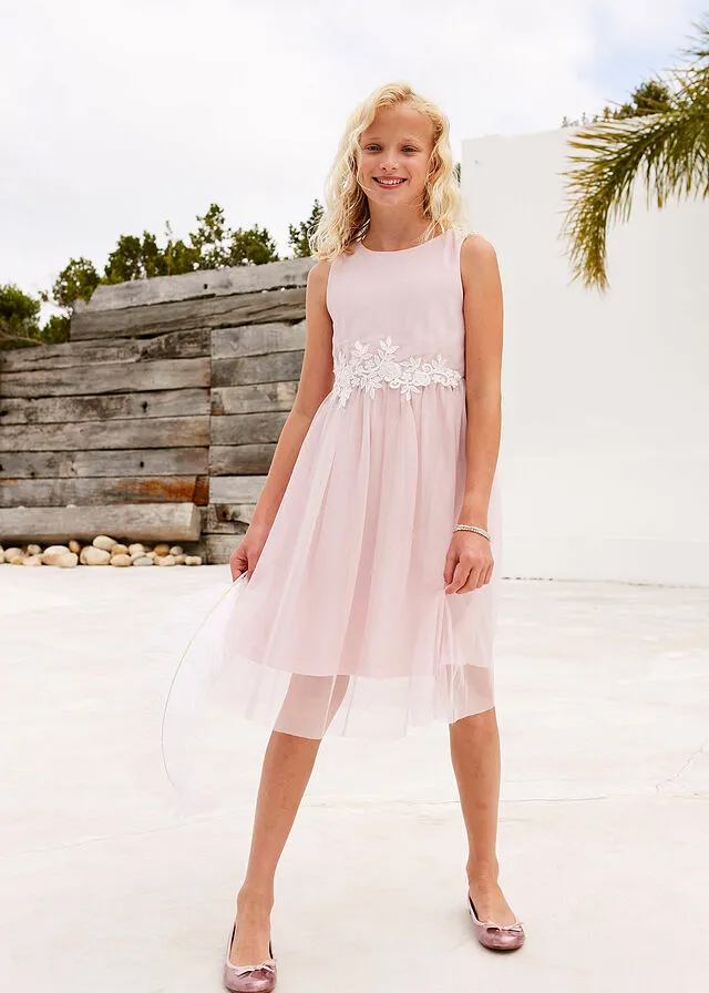 VESTIDO DE FIESTA PARA NIñAS ROSABLANCO