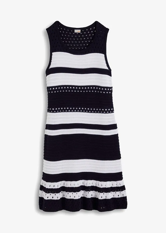 VESTIDO DE PUNTO AZUL MARINOBLANCO CON RAYAS