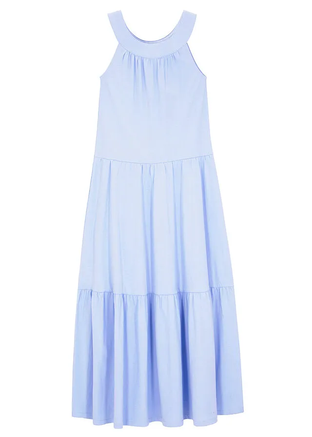 Vestido de punto largo para niñas Azul perla