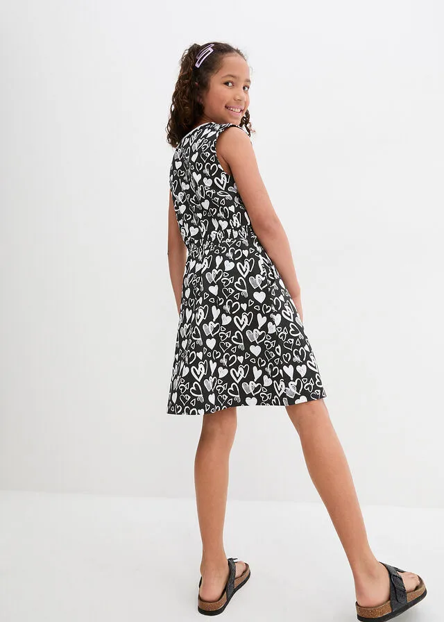 VESTIDO DE PUNTO PARA NIñAS CON ALGODóN ORGáNICO NEGROBLANCO