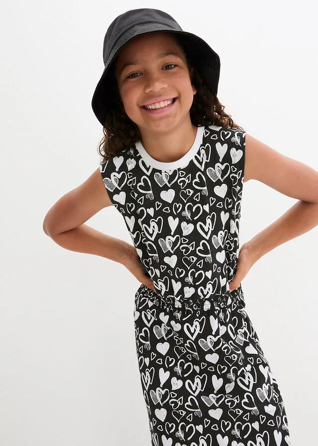 VESTIDO DE PUNTO PARA NIñAS CON ALGODóN ORGáNICO NEGROBLANCO
