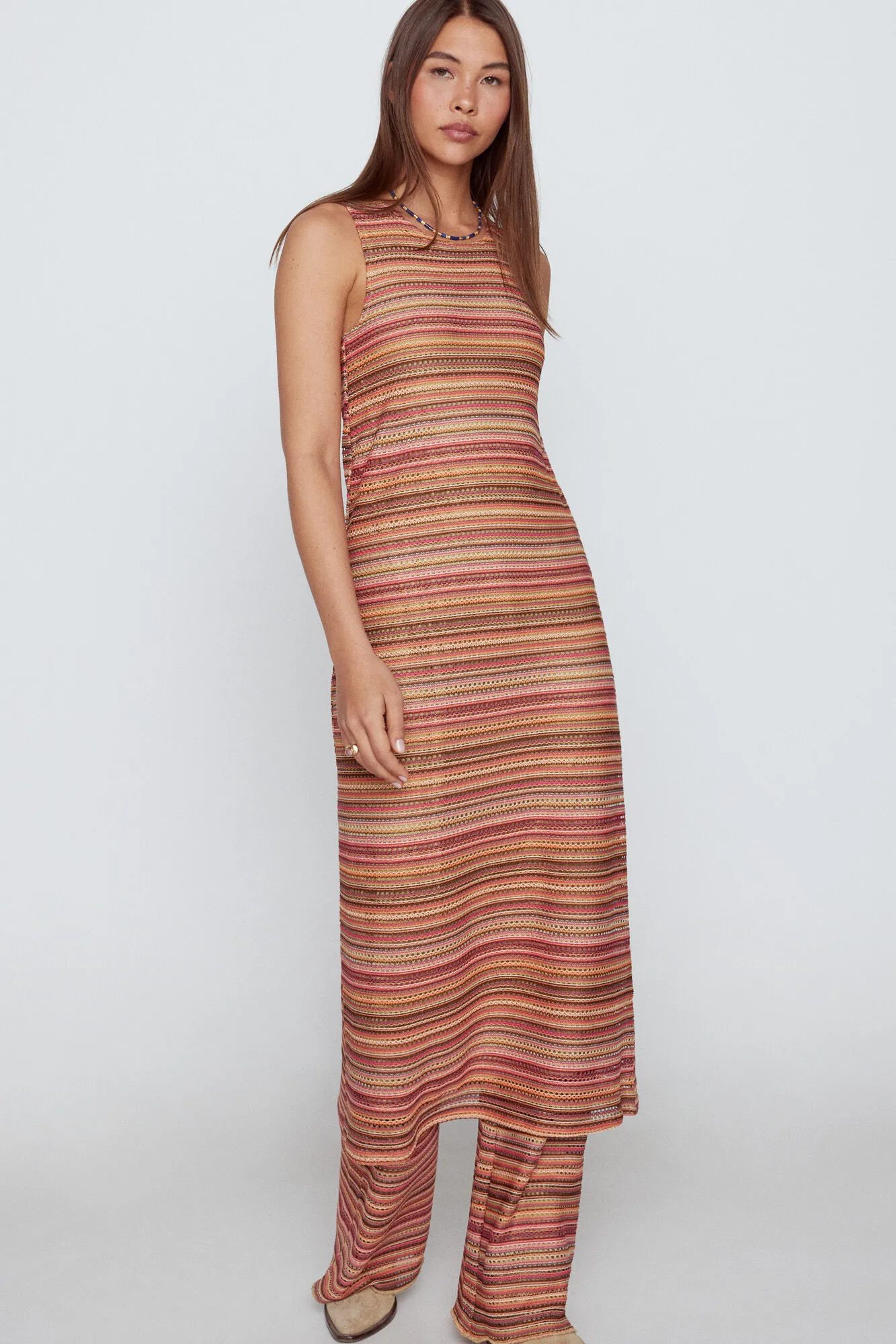 Vestido de punto tejido rayas