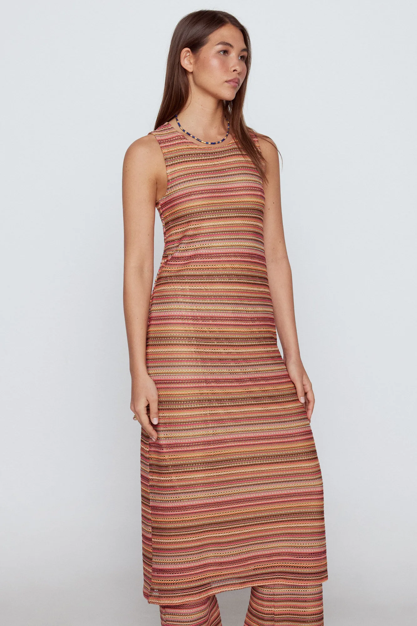 Vestido de punto tejido rayas