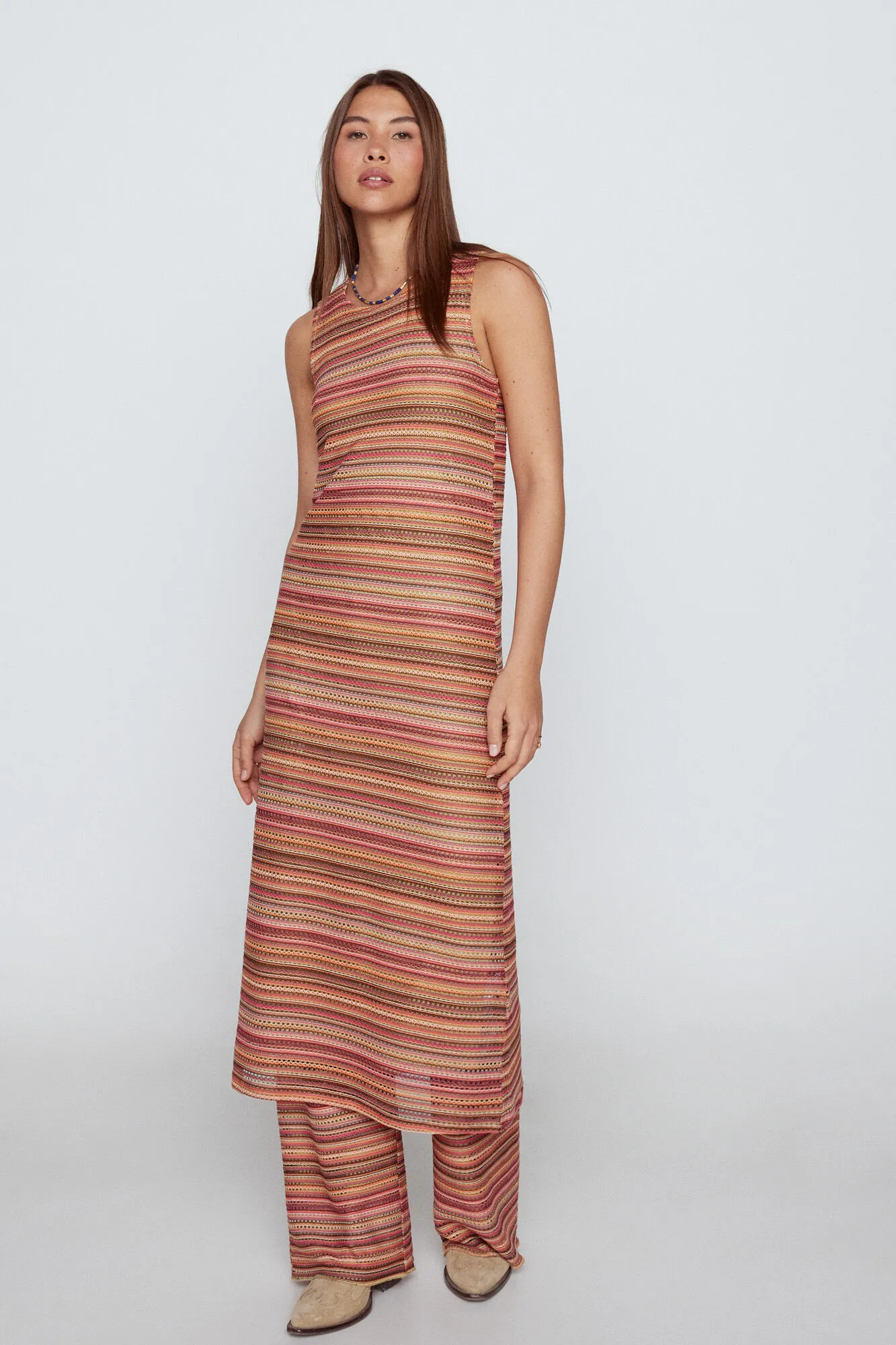 Vestido de punto tejido rayas