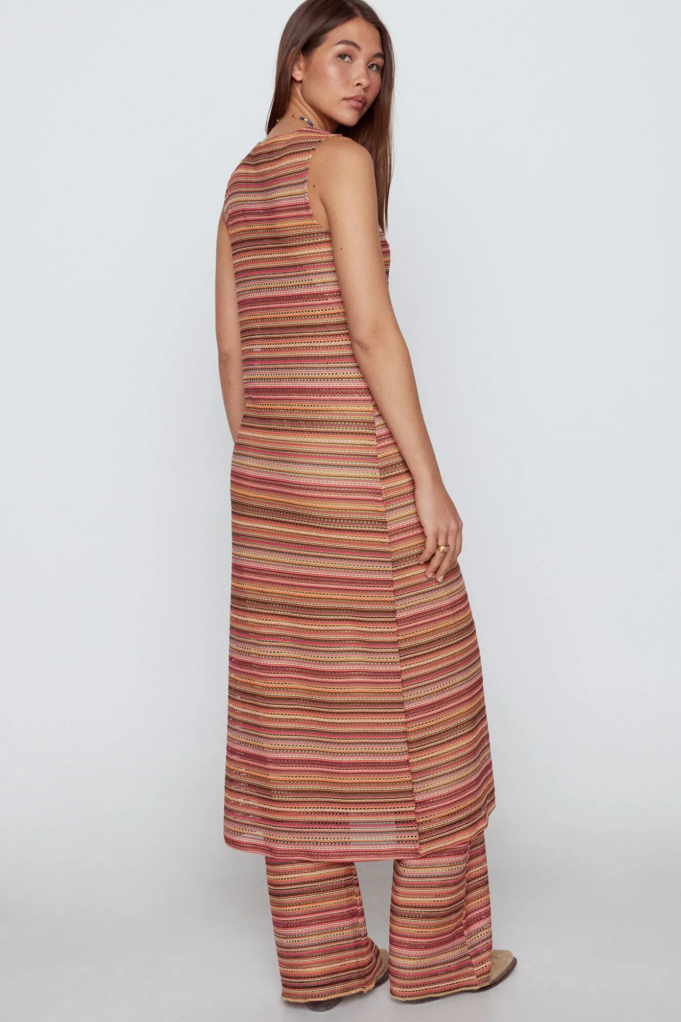 Vestido de punto tejido rayas