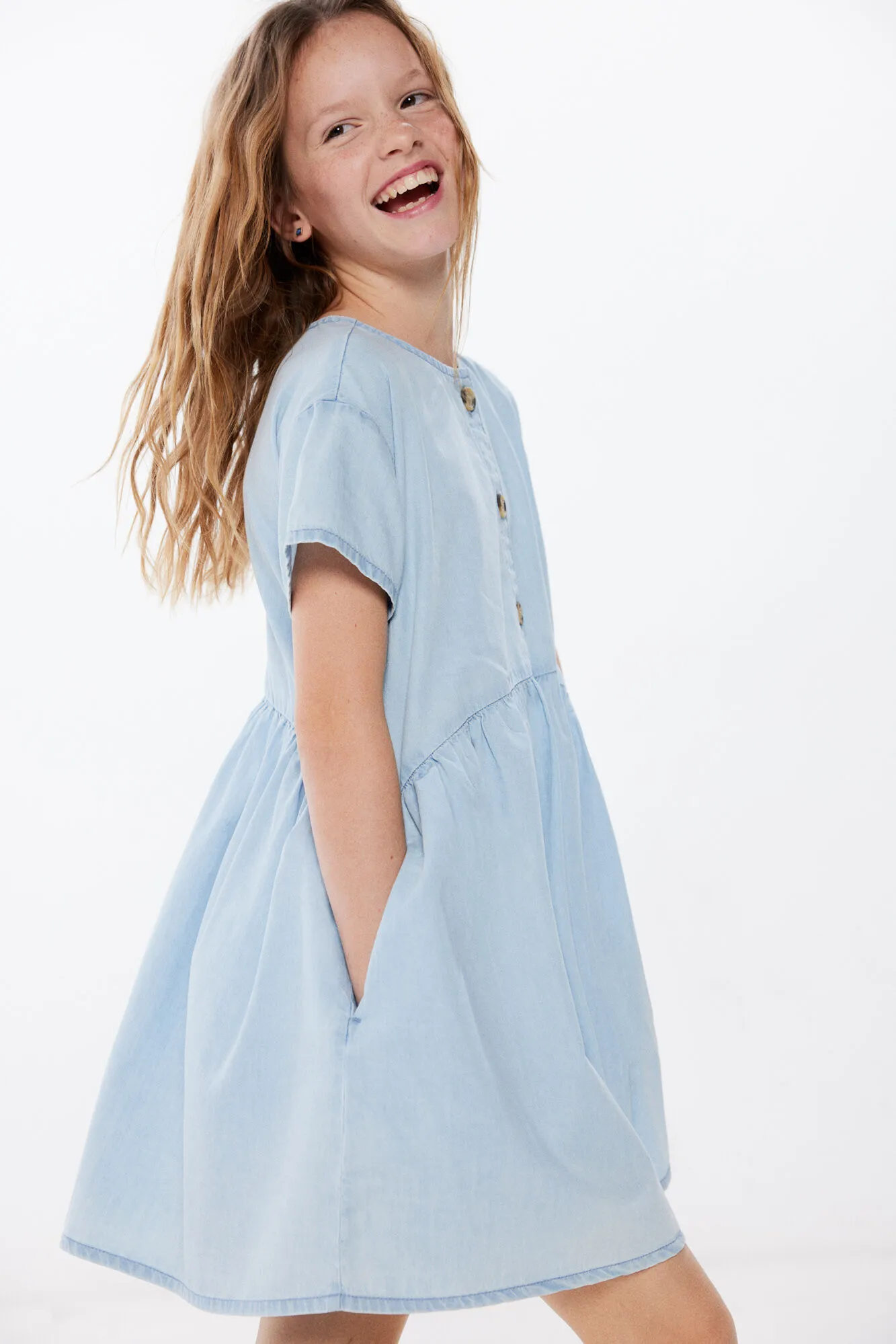 Vestido denim ligero niña