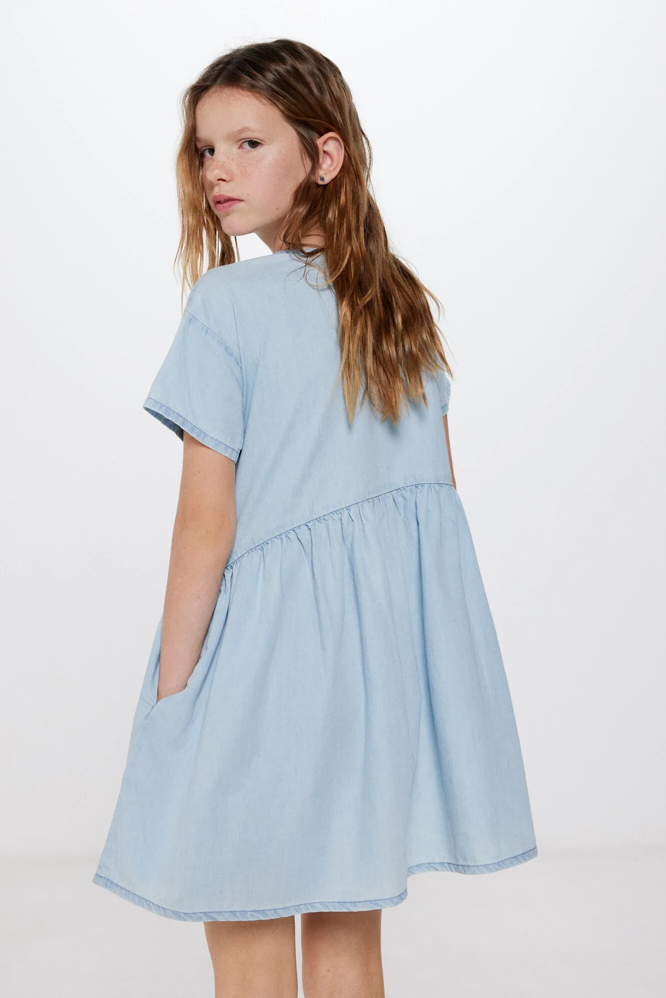 Vestido denim ligero niña