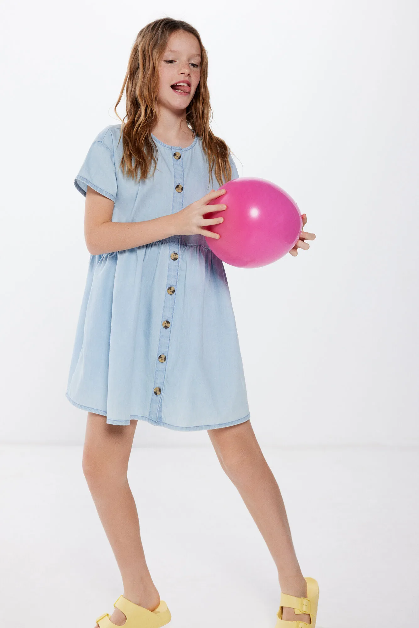 Vestido denim ligero niña